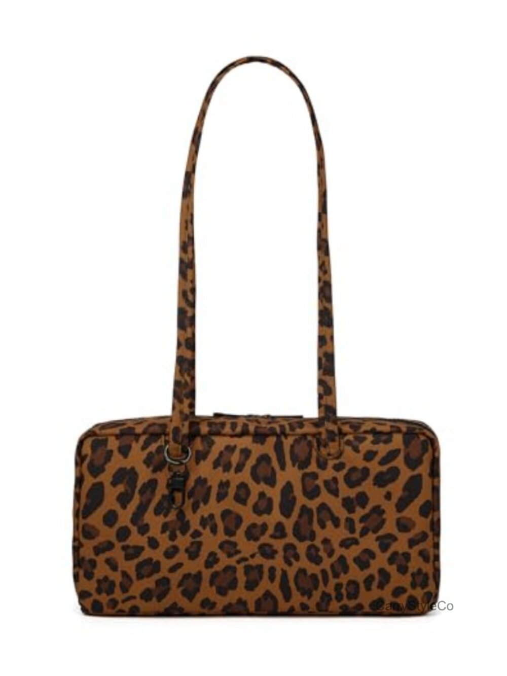 Lightweight Nylon Bowler Bag Women Casual Shoulder Tote East-West Charm Loop